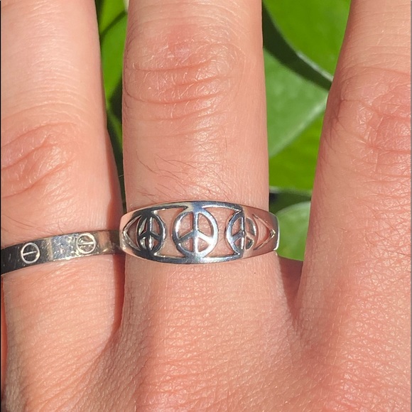 925 sterling silver “peace” ring ☮️ - Picture 11 of 14